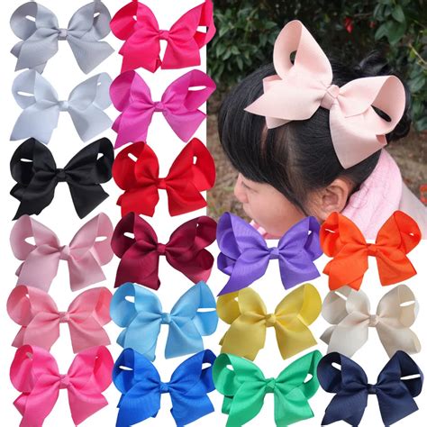 6 Inch Extra Large Hair Bow With Clips Children Girl Hairbows Teens