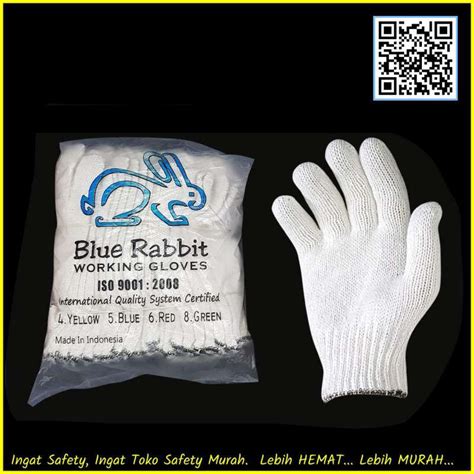 Jual Sarung Tangan Kerja Katun Rajut Benang 8 Putih Blue Rabbit White