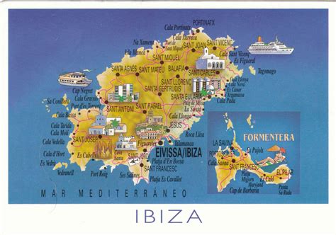 Ibiza Carte Touristique Vacances Arts Guides Voyages