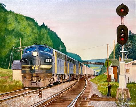 Railroad Art Train Art Western Maryland Locomotive Art Print Railroad