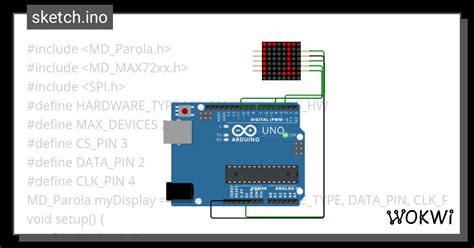 Led Dot Matrix Wokwi Esp32 Stm32 Arduino Simulator