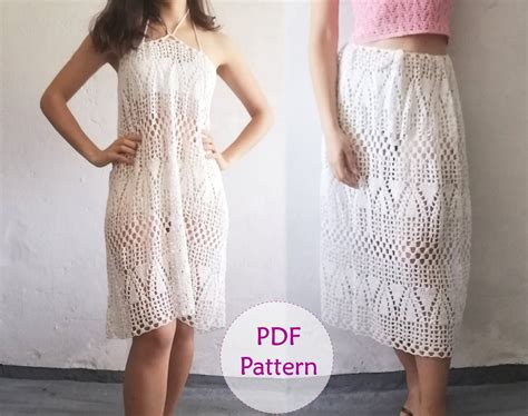 Midi Skirt Dress Crochet Pattern Crochet Beach Skirt Or Etsy