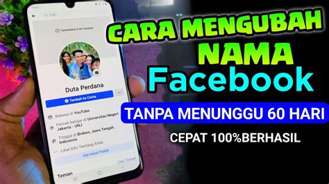 CARA MENGGANTI NAMA FACEBOOK DENGAN CEPAT Tanpa Menunggu 60 Hari