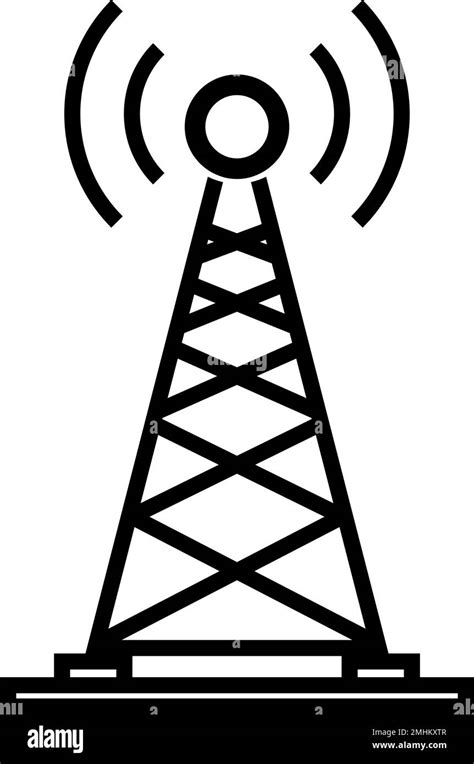 Simple Transmitter Communication Tower Editable Vector Stock Vector