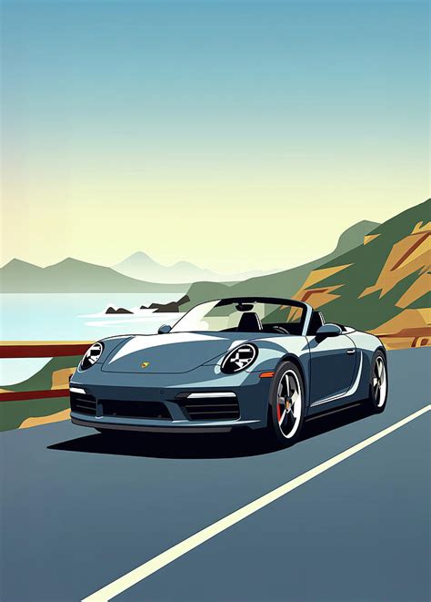 Porsche Boxster 718 Illustration Digital Art By John Cassella Fine