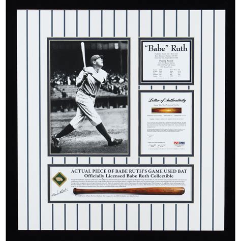 Babe Ruth Yankees 18x20 Custom Matted Game Used Baseball Bat Piece