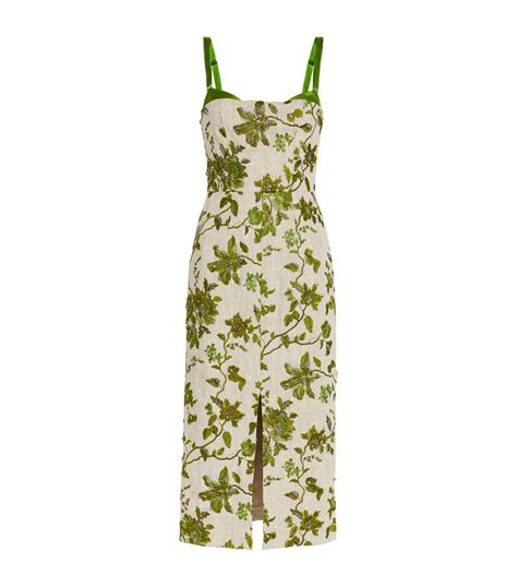 Womens Erdem Multi Embroidered Susanne Midi Dress Harrods Countrycode