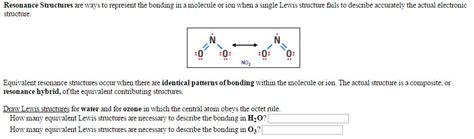 Solved Resonance Structures are ways to represent the | Chegg.com