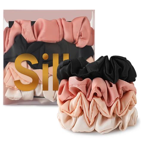 Amazon Pcs Silk Scrunchies For Hair Sleep Pure Mulberry