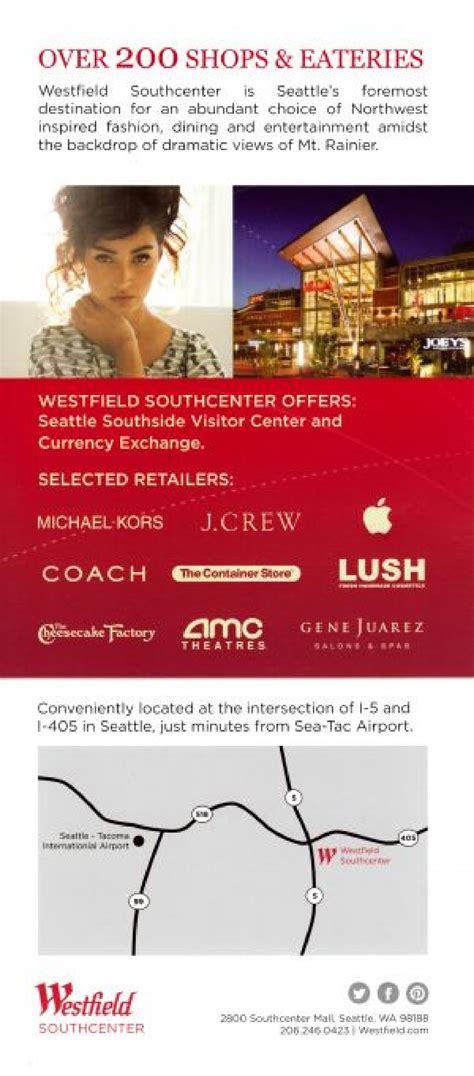 Southcentre Mall Southcenter Mall Map, Westfield Southcenter | Seattle