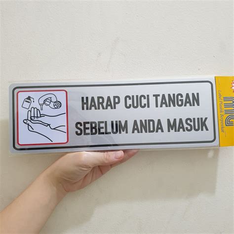 Jual Sign Board Pvc Signage Harap Cuci Tangan Sebelum Anda Masuk