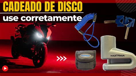 Trava Cadeado De Freio A Disco Para Moto Cabo Lembrete Como Usar