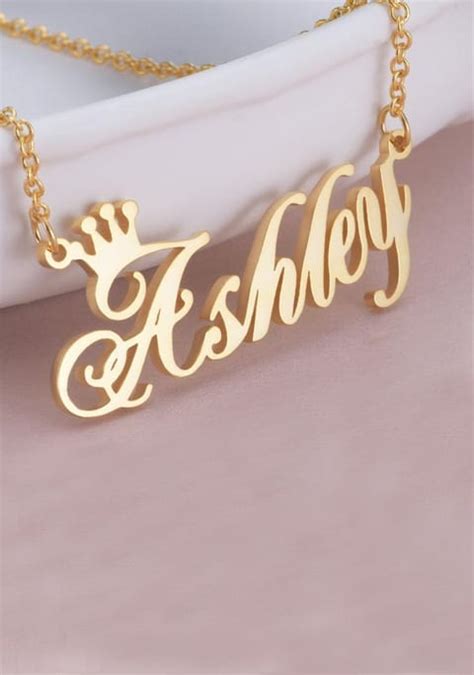 Ashley style Personalized Name Crown Necklace Silver - 1000037988