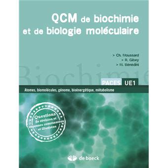 Qcm de biochimie et biologie moléculaire 2008 broché Christian