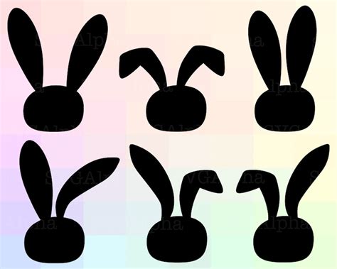 Bunny Head SVG Bunny Head Silhouette Bunny Head Dxf Bunny | Etsy