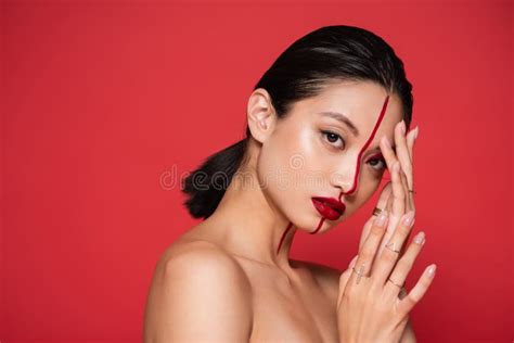 Asian Woman With Naked Shoulders Stock Photo Image Of Beauty Line