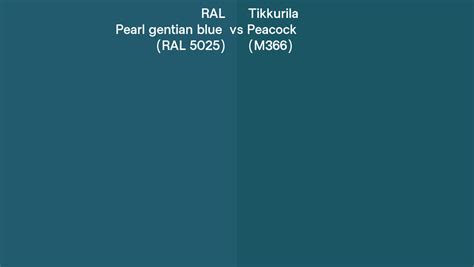 RAL Pearl Gentian Blue RAL 5025 Vs Tikkurila Peacock M366 Side By