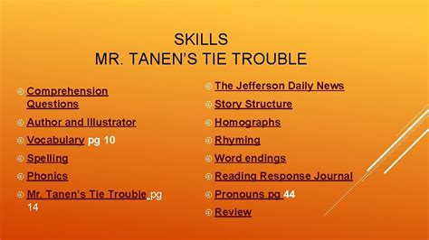 Unit Lesson Mr Tanens Tie Trouble