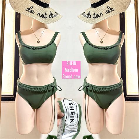 Shein Army Green Braided Bikini Two Piece Swimsuit Summer Swimwear