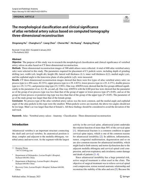 PDF The Morphological Classification And Clinical Significance Of