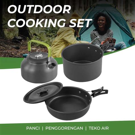 Jual Yofeil Set Alat Masak Outdoor Cooking Set Aluminium 3 PCS