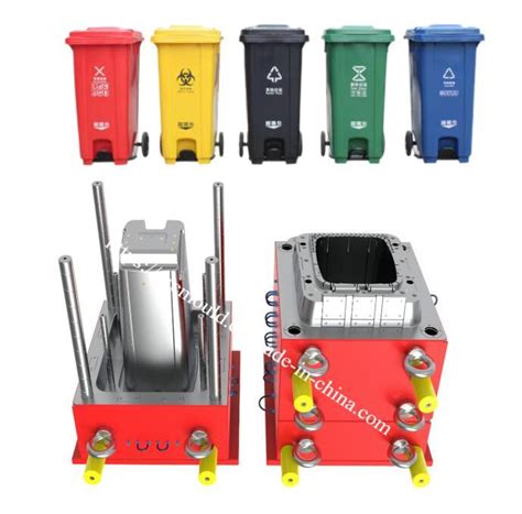 Plastic L Dustbin Injection Molds With Pedal Design Injection