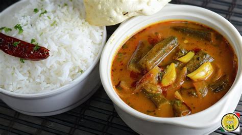 Okra In Tamarind Gravy Bendakaya Pulusu By Vahchef Vahrehvah