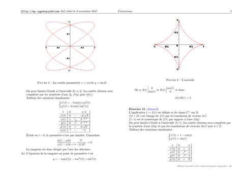 Corrigés Exercices Fonctions Vectorielles Dune Variable Réelle