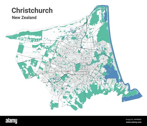 christchurch map detailed map christchurch city administrative area cityscape panorama