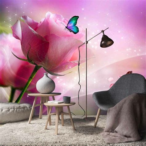 Wallpaper Butterfly Pink 3d