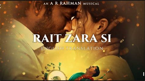 Rait Zara Si English Translation Arijit Singh Shashaa Tirupati