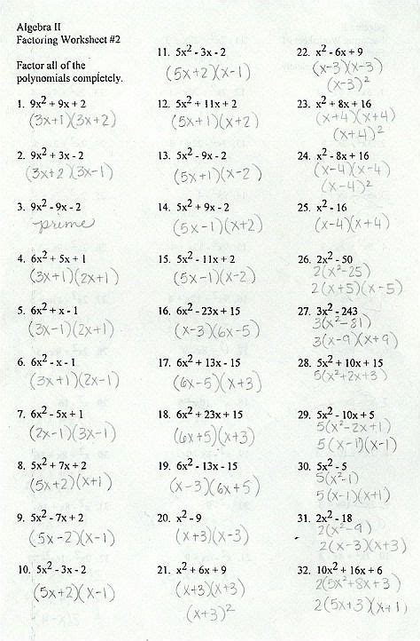 15 Factoring Trinomials Practice Worksheet Factoring Polynomials