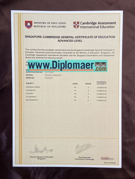 What Is A Singapore Cambridge GCE A Level Certificate Buy Fake Diploma