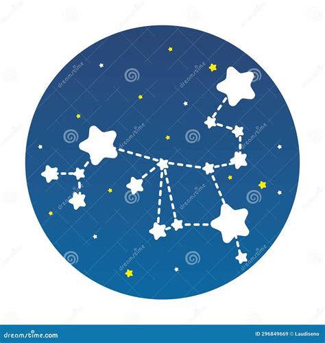 Isolated Cancer Star Constellation Zodiac Symbol Vector Stock Vector