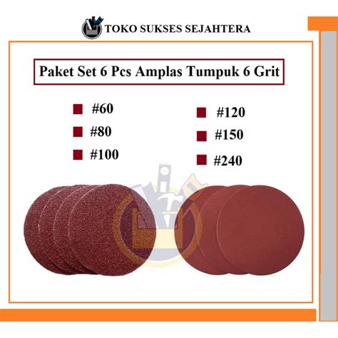 Jual Paket Pcs Amplas Bulat Velcro Inch Grit