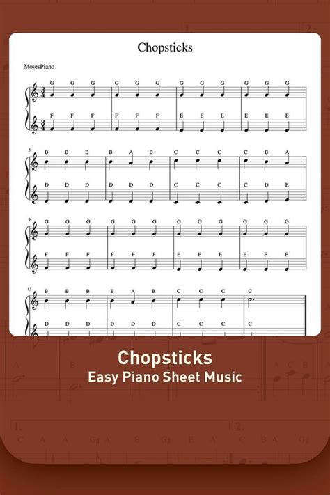 Chopsticks - Easy Piano Free Sheet Music | Easy piano, Sheet music ...