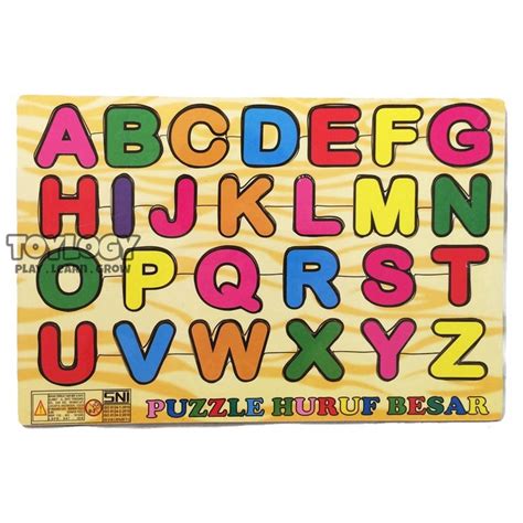 Jual Mainan Edukasi Anak Puzzle Kayu Abjad Alphabet Huruf Besar Kapital