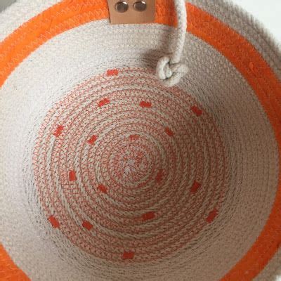 Running With Rocket Orange Confetti Clothesline Bowl Coiled Fabric