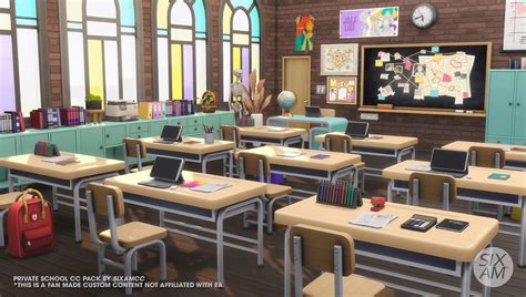 Private School (CC Pack for The Sims 4) - Sixam CC