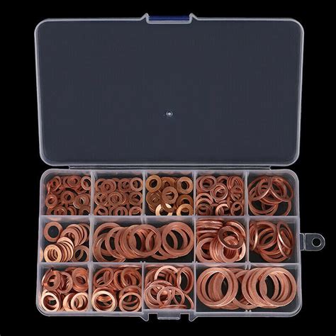 Pcs Sizes Solid Copper Washers Sump Plug Seal Set Assorted Kit