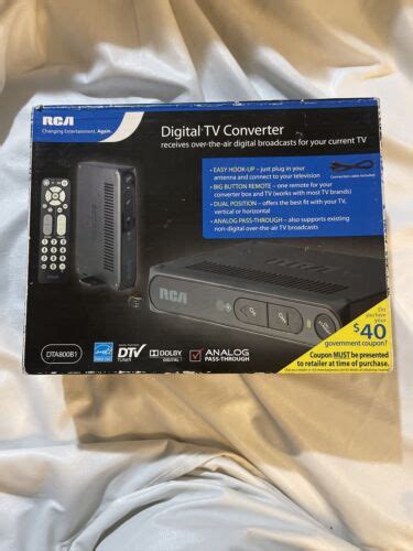 Rca Dta B Digital To Analog Tv Converter Box Dtv Tuner With Remote