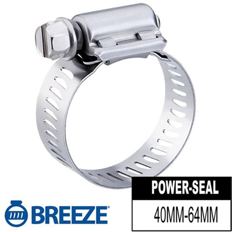 Breeze Hose Clamp 40 64mm W127mm Stainless Bandclamp 516 Slotted