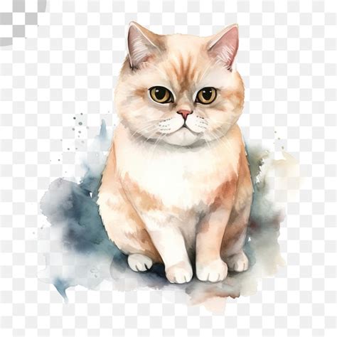 Uma Pintura Em Aquarela De Um Gato Olhos Amarelos Sobre Um Fundo