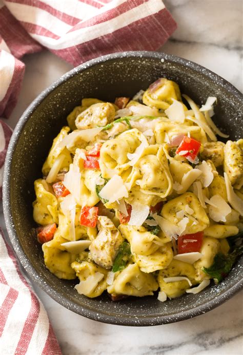 Chicken Pesto Tortellini Bake - A Spicy Perspective