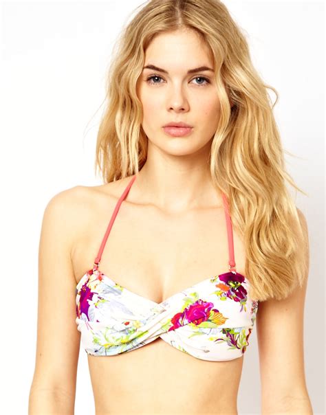 Ted Baker Orchid Twist Bandeau Bikini Top Lyst