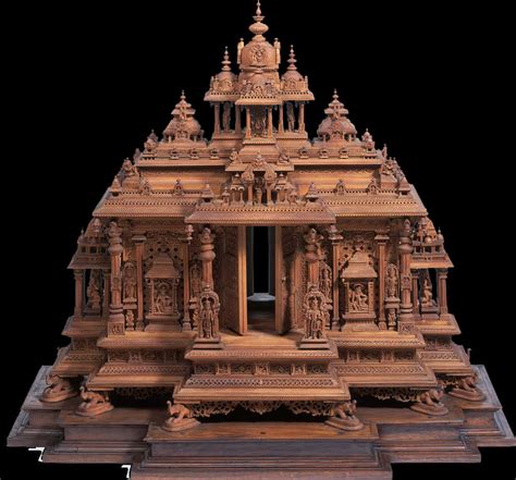 Download Intricate Wooden Hindu Temple Model | Wallpapers.com