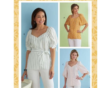 Misses Top Butterick Sewing Pattern B6733 Etsy