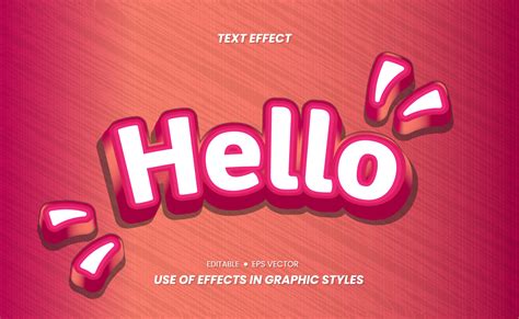 Hello Text Effects - 3D Colors can be used as stickers. 14336664 Vector ...