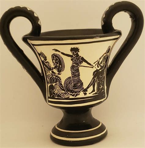 Vintage D Vassilopoulos Greek Replica Vase Signed By Artist No 209 D