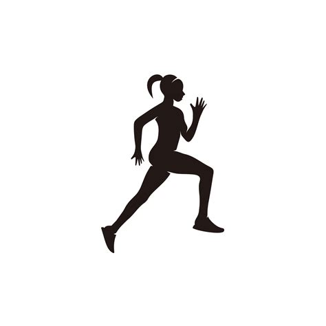 Running woman silhouette minimalist logo design icon vector 19998402
